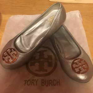 Tory Burch Silver Flats